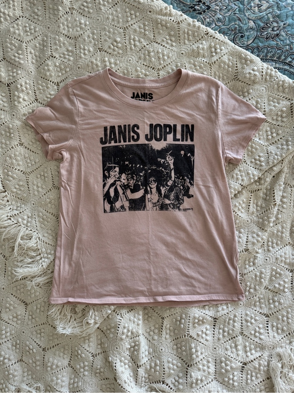 Lucky Brand Light Pink Janis Joplin Graphic Tee - Short Sleeve